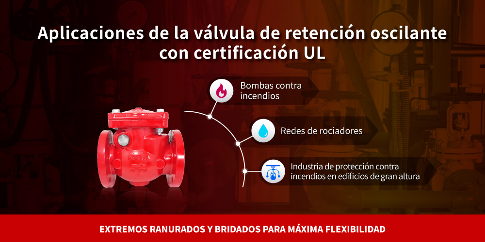 Aplicaciones de la válvula de retención tipo swing con certificación UL Aplicaciones de la válvula de retención tipo swing UL de Hants